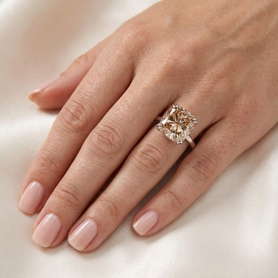 Fancy Yellow Brown Cushion Diamond Solitaire Ring