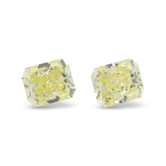 7.23 Carat Fancy Yellow Radiant Diamonds VVS2 GIA Pair