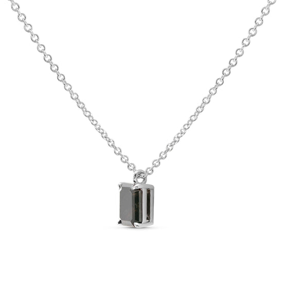 Natural Fancy Black Diamond Solitaire Pendant GIA
