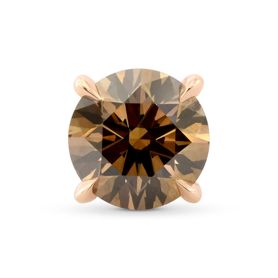 Fancy Dark Yellowish Brown Single Stud Earring