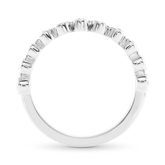 Mix Color Round Diamonds Half Band Ring