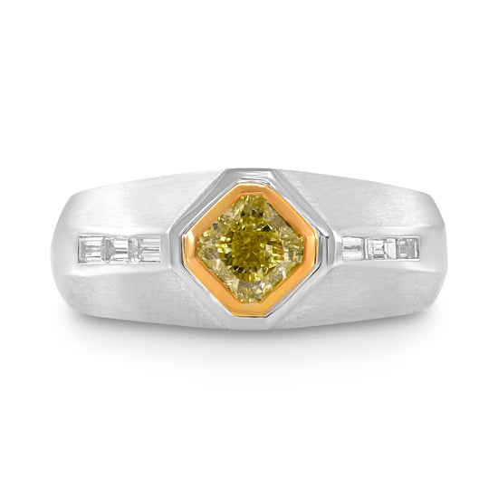 Fancy Intense Yellow Radiant Diamond Men's Ring
