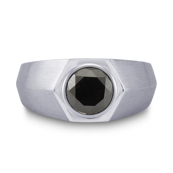 Natural Fancy Black Men's Ring