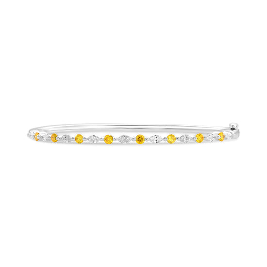 Unique Yellow and White Diamond Bangle