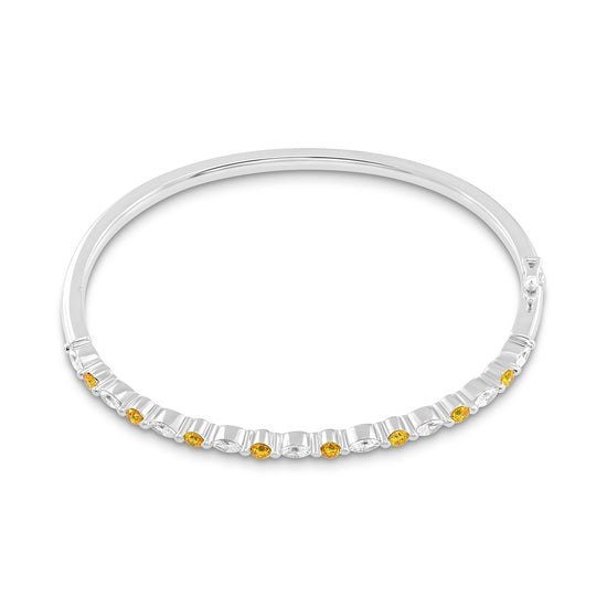 Unique Yellow and White Diamond Bangle