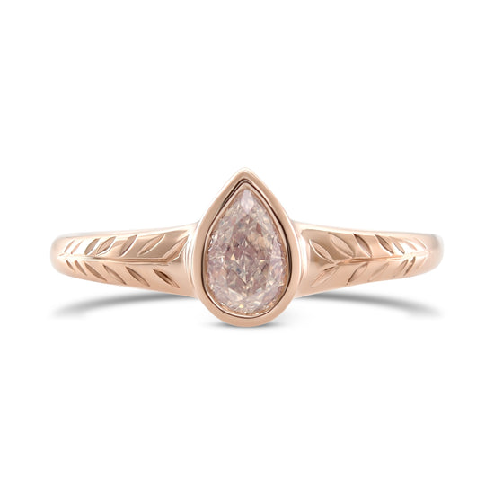 Fancy White Pear Diamond Solitaire Ring