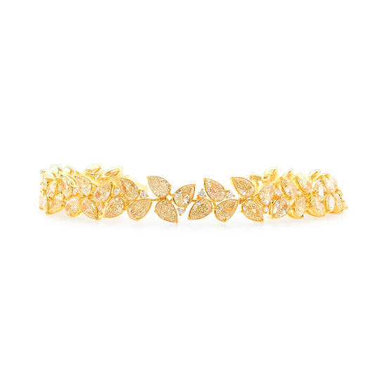 Light Yellow Pear Diamond Bracelet