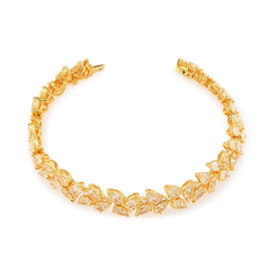 Light Yellow Pear Diamond Bracelet