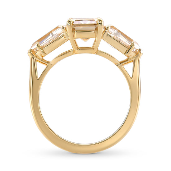 Fancy Brown Yellow Emerald Diamond Three-stone Ring