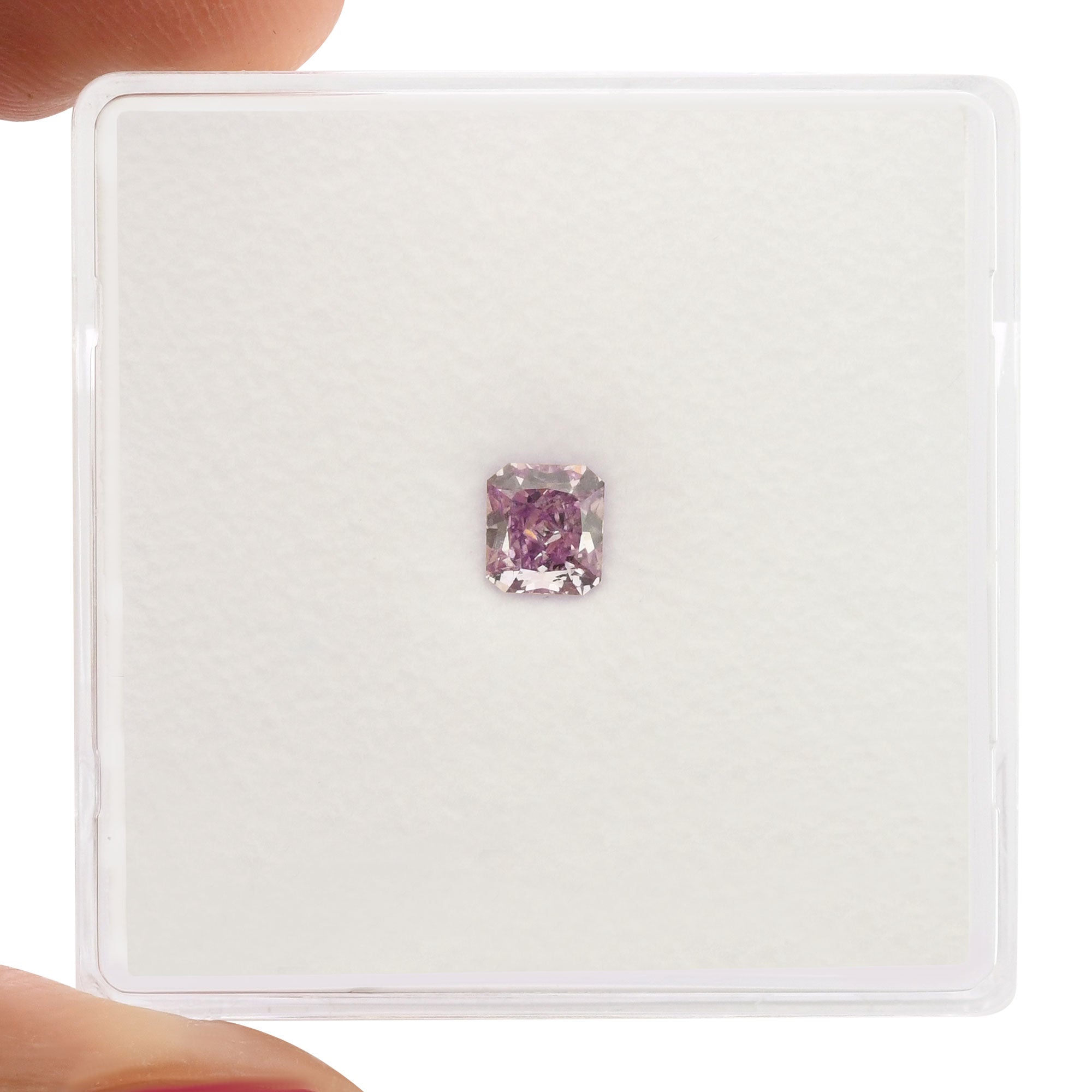 0.27 Carat Fancy Intense Pink Purple Radiant Diamond SI2 GIA | LEIBISH