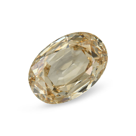 8.14 Carat Fancy Light Yellow Brown Oval Diamond VVS1 GIA