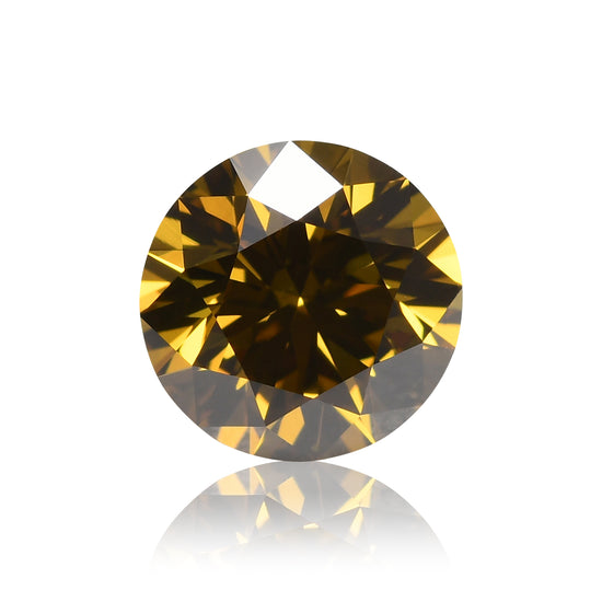 0.72 Karat Fancy Deep Brownish Greenish Yellow runder Brillant SI1 GIA