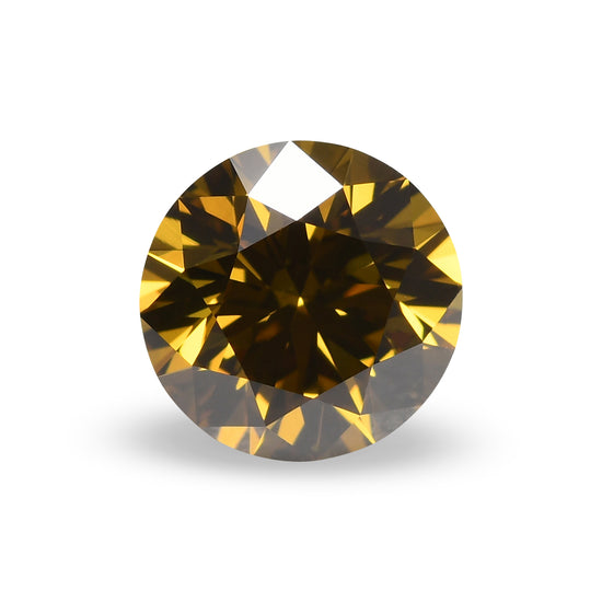 0.72 Carat Fancy Deep Brownish Greenish Yellow Round Brilliant Diamond SI1 GIA