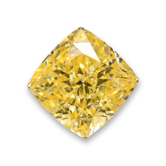 0.58 Karat Fancy Intense Yellow Kissenschliff Diamant SI1 GIA