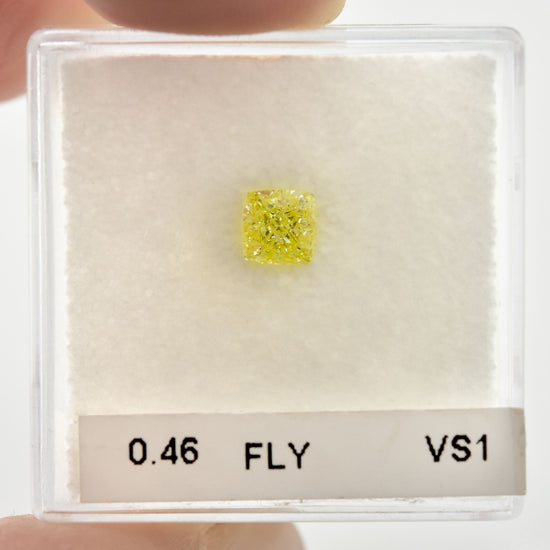 0.46 Carat Fancy Light Yellow Cushion Diamond VS1 GIA