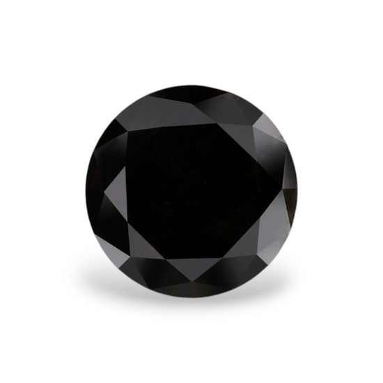 7.07 Carat Natural Black Round Diamond GIA