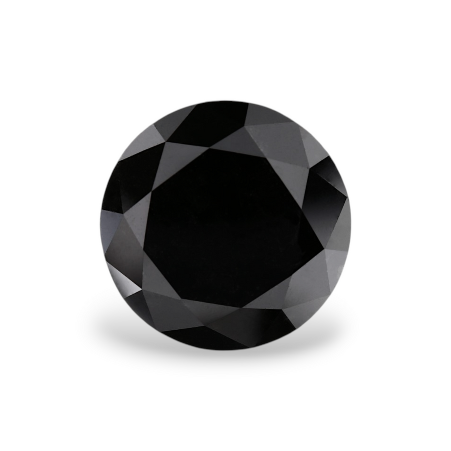 9.42 Carat Natural Black Round Diamond GIA