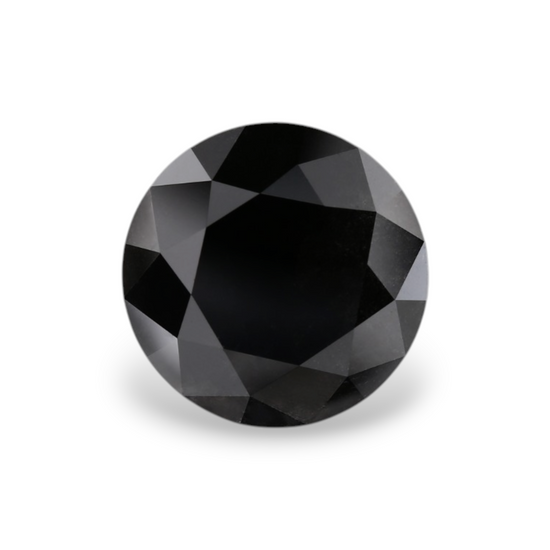 5.13 Carat Natural Black Round Diamond GIA