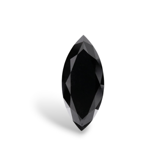 2.55 Carat Natural Black Marquise Diamond GIA