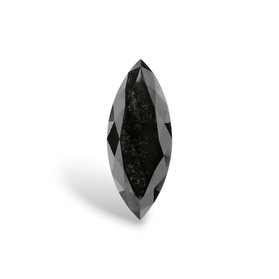 1.5 Carat Natural Black Marquise Diamond GIA