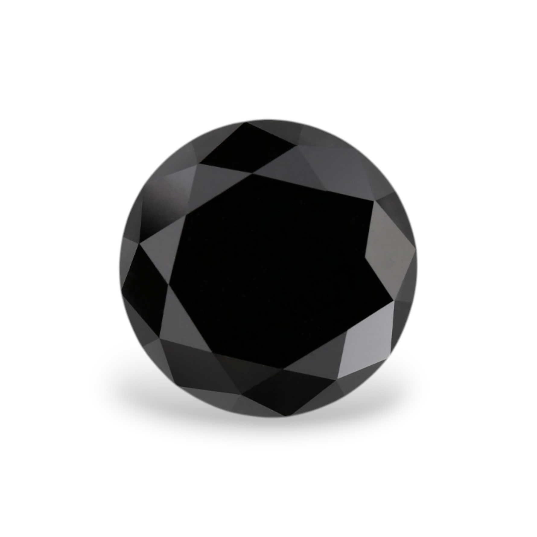 6.43 Carat Natural Black Round Diamond GIA