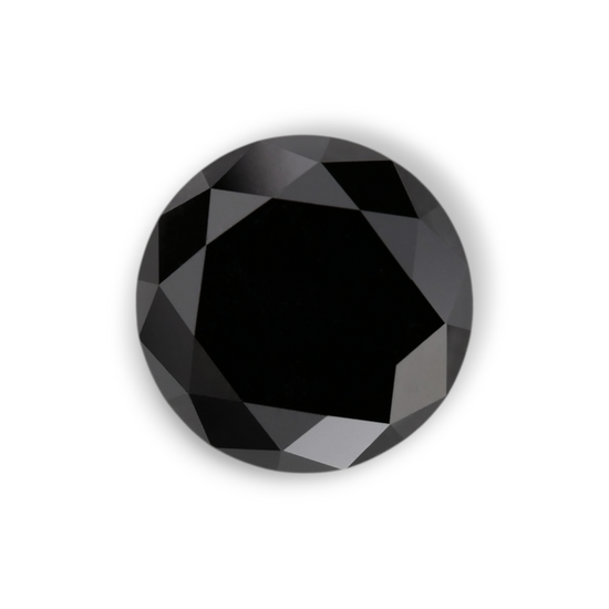 6.43 Carat Natural Black Round Diamond GIA