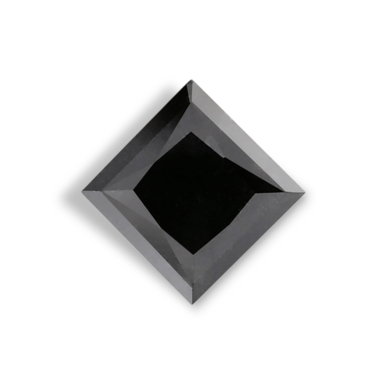 1.43 Carat Natural Black Princess Diamond GIA