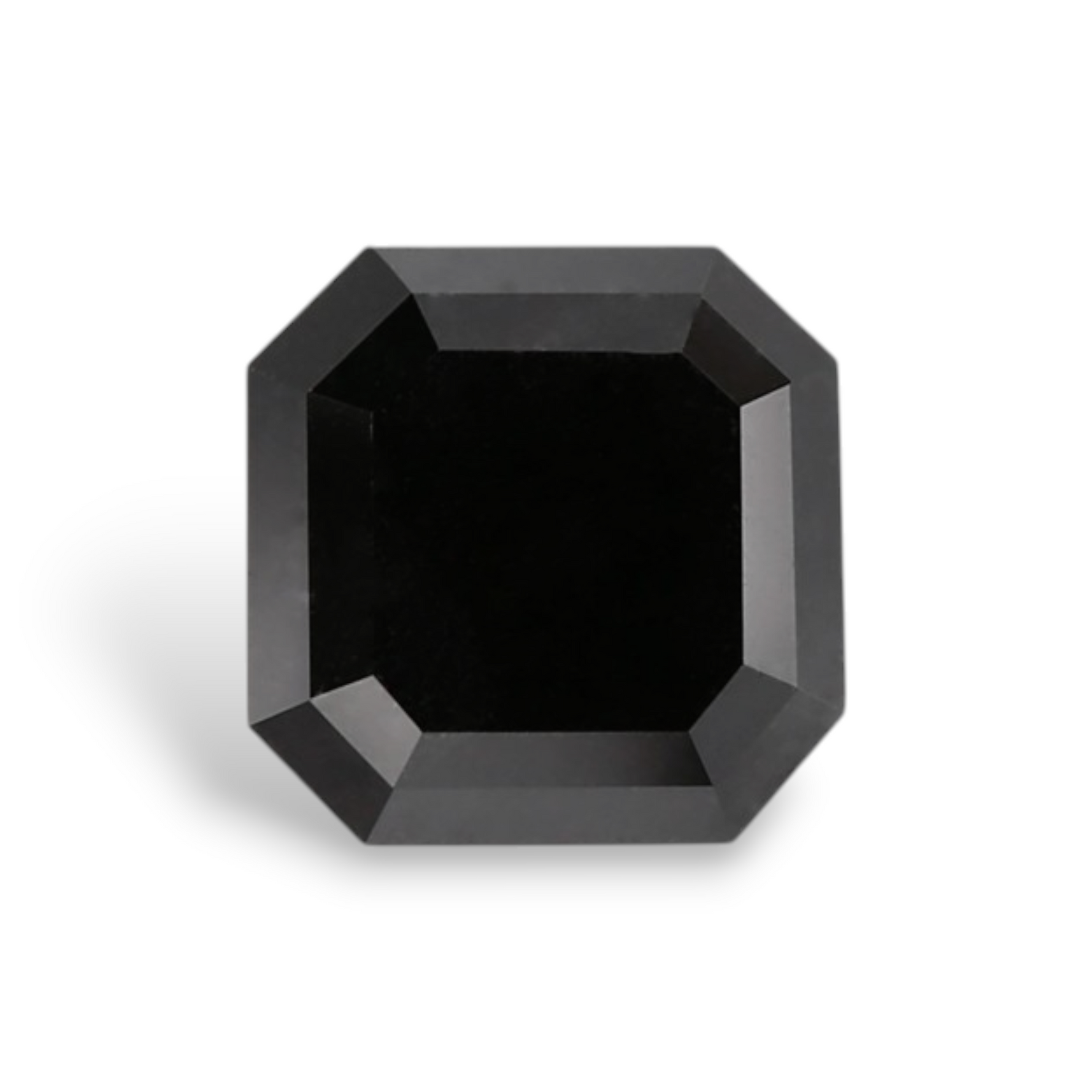 1.38 Carat Natural Black Sq emerald Diamond GIA