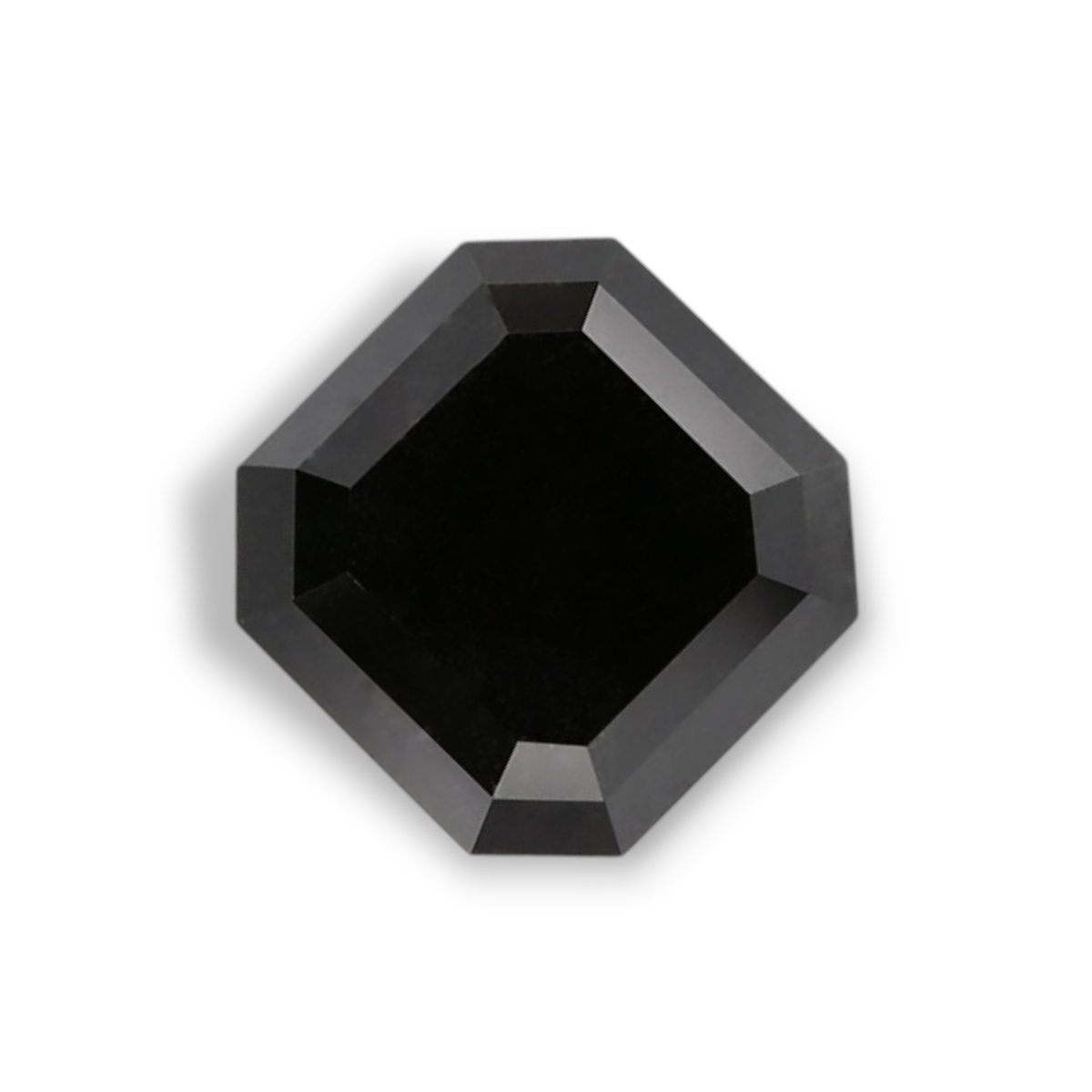1.38 Carat Natural Black Sq emerald Diamond GIA