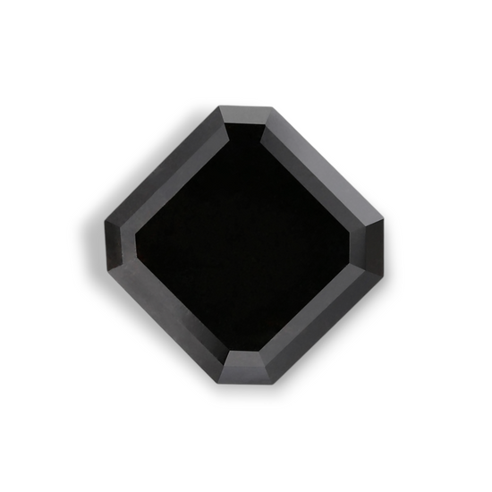 2.33 Carat Natural Black Sq emerald Diamond GIA