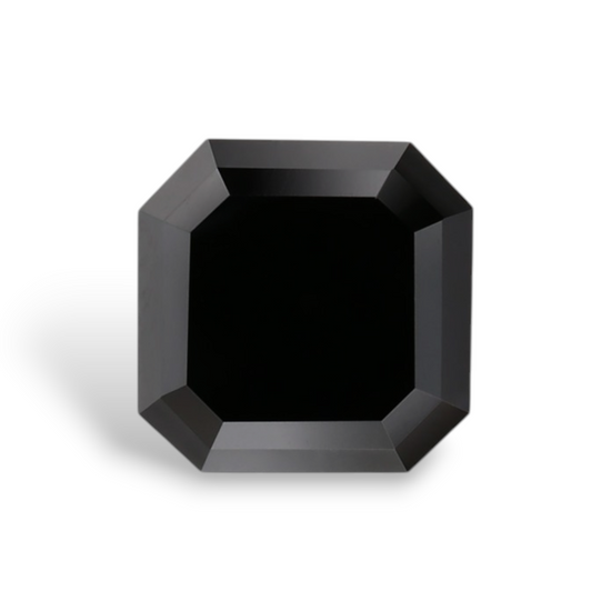 1.46 Carat Natural Black Sq emerald Diamond GIA