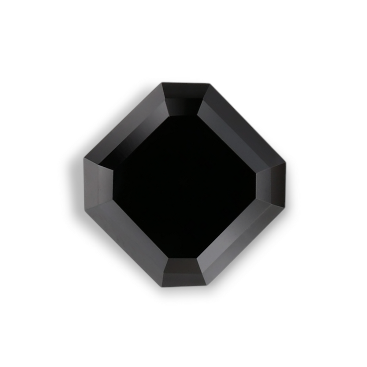 1.46 Carat Natural Black Sq emerald Diamond GIA