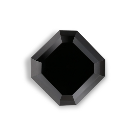 1.46 Carat Natural Black Sq emerald Diamond GIA