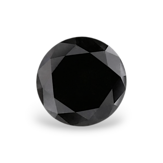 2.14 Carat Natural Black Round Diamond GIA