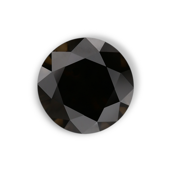 1.51 Carat Natural Black Round Diamond GIA