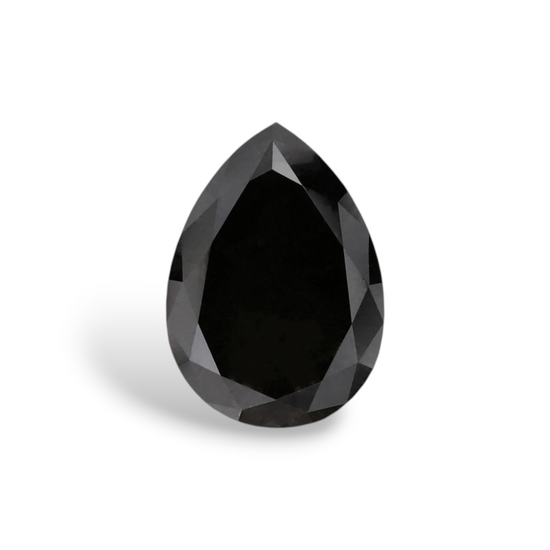 1.69 Carat Natural Black Pear Diamond GIA