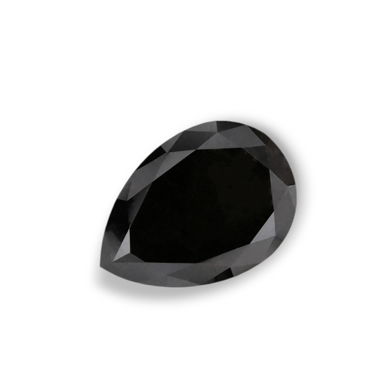 1.69 Carat Natural Black Pear Diamond GIA