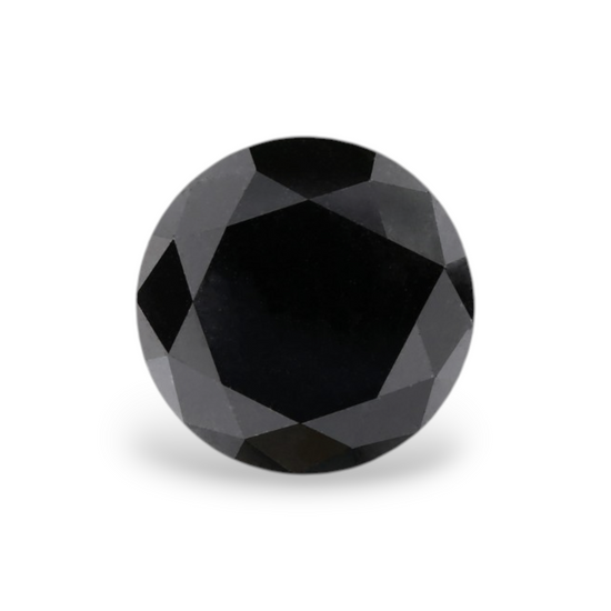 2.84 Carat Natural Black Round Diamond GIA