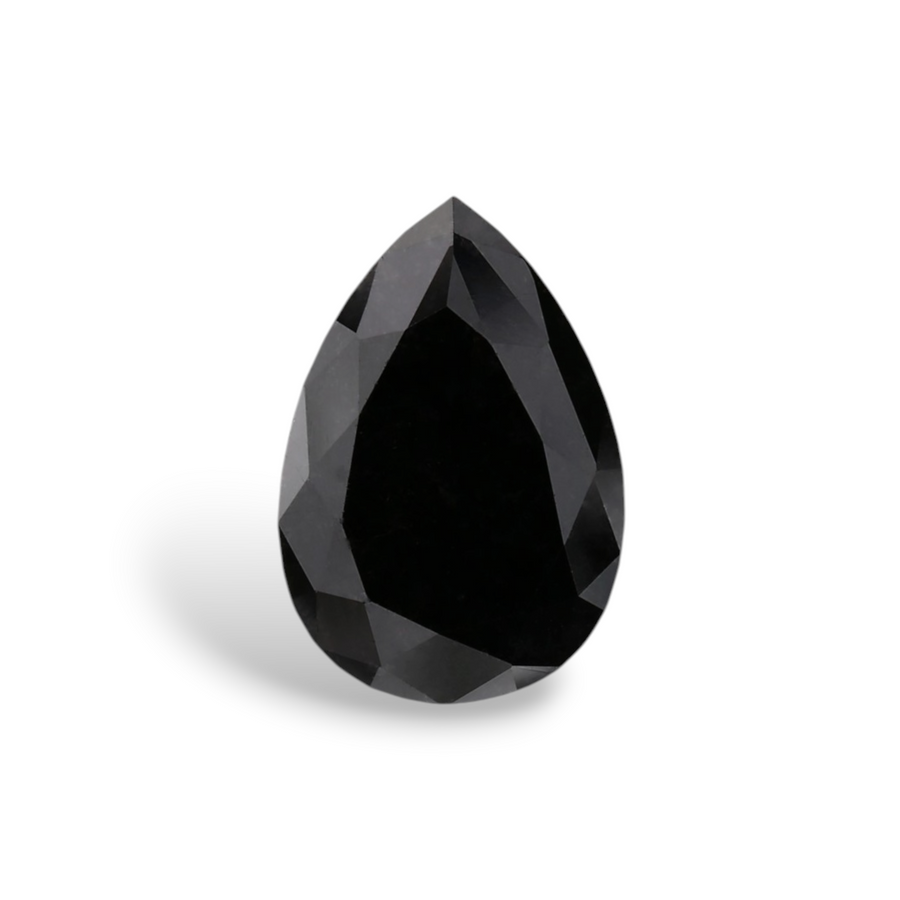 1.62 Carat Natural Black Pear Diamond GIA