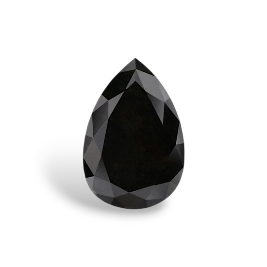 1.79 Carat Natural Black Pear Diamond GIA