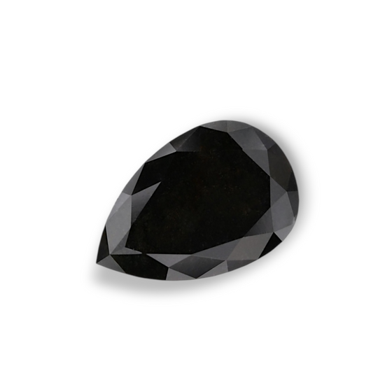 1.79 Carat Natural Black Pear Diamond GIA