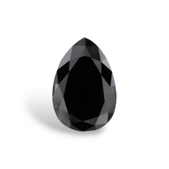 1.95 Carat Natural Black Pear Diamond GIA