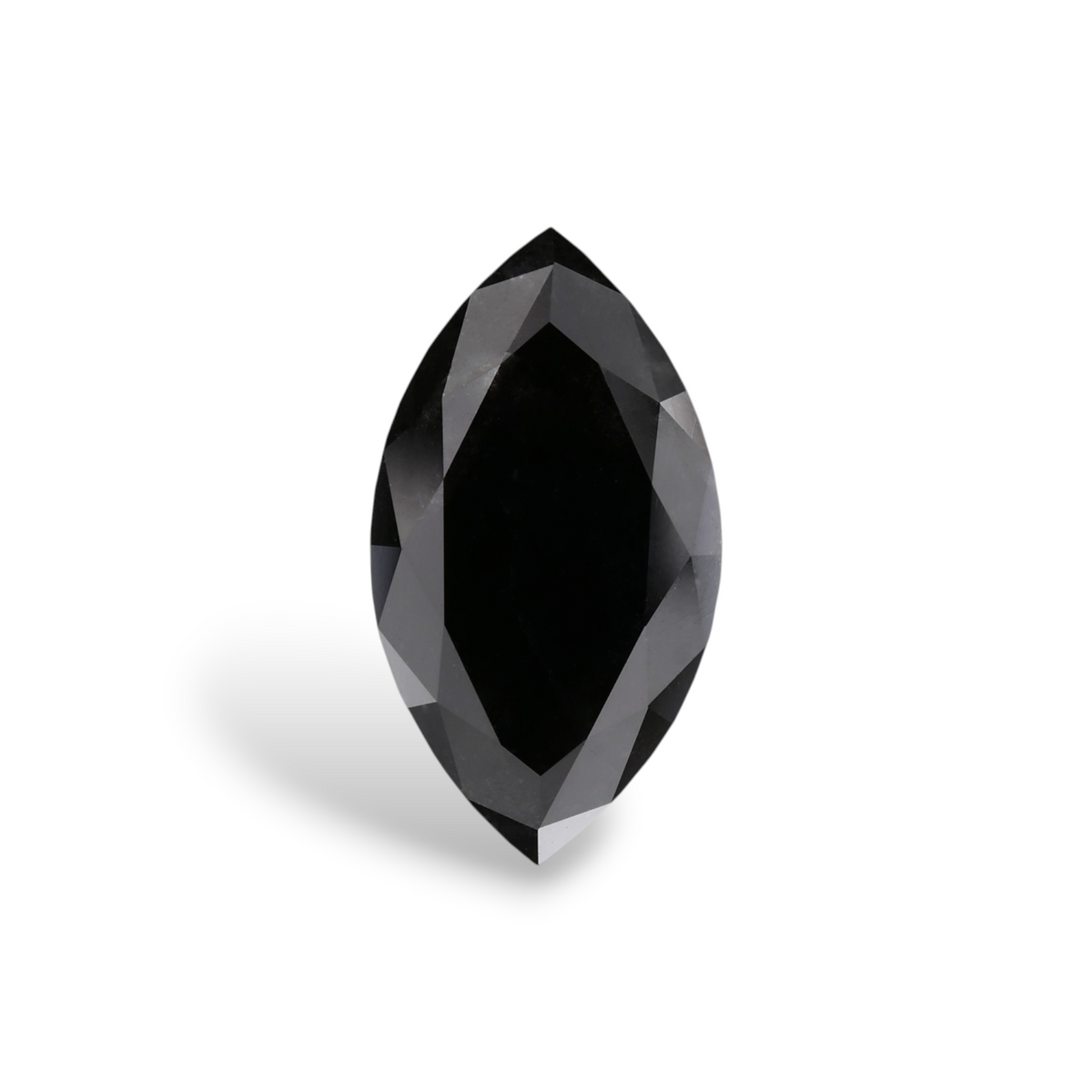 4.38 Carat Natural Black Marquise Diamond GIA