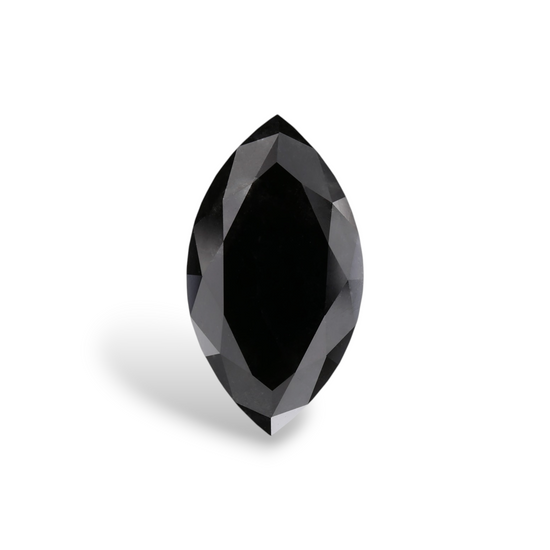 4.38 Carat Natural Black Marquise Diamond GIA