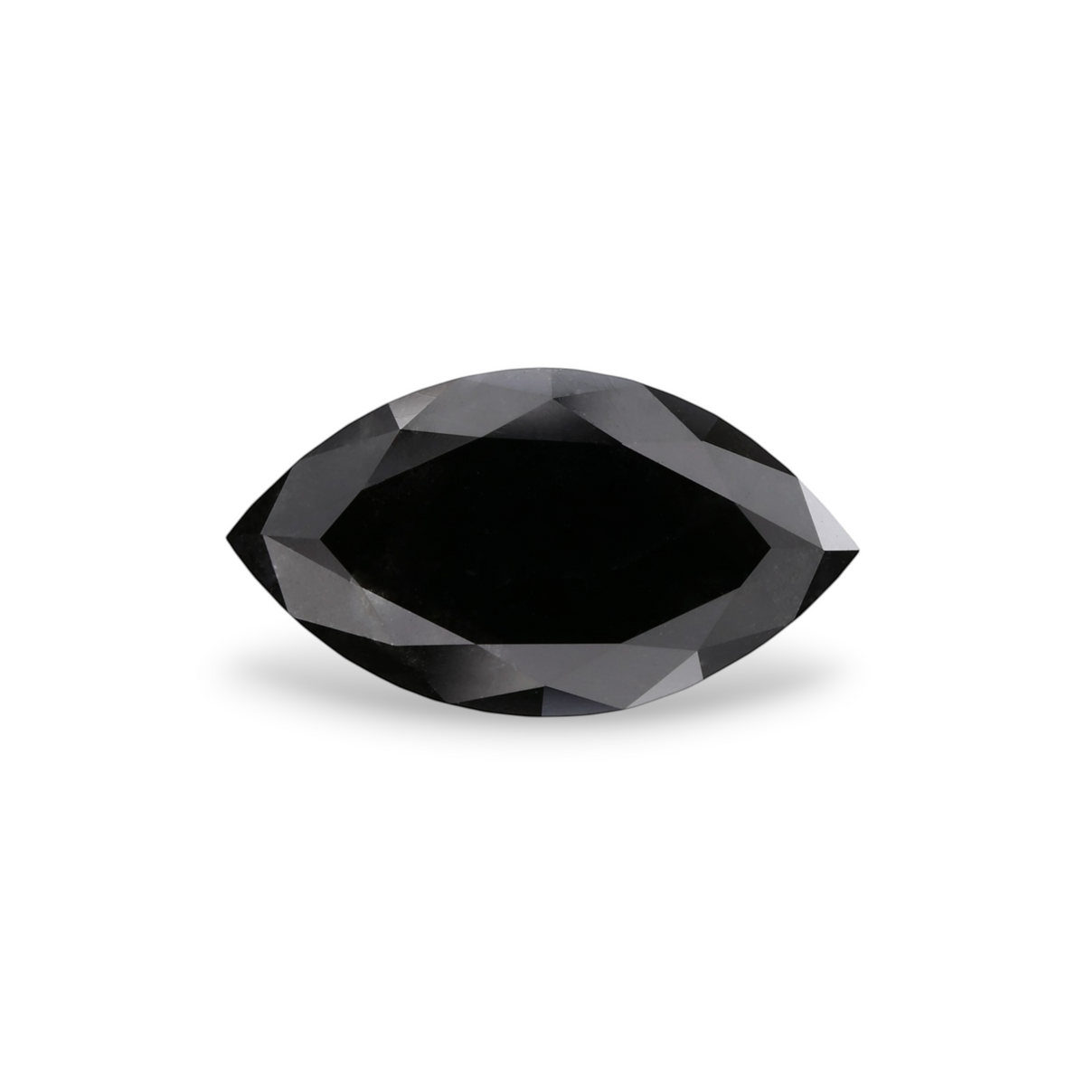 4.38 Carat Natural Black Marquise Diamond GIA