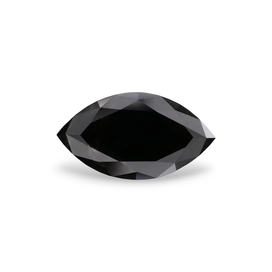 4.38 Carat Natural Black Marquise Diamond GIA