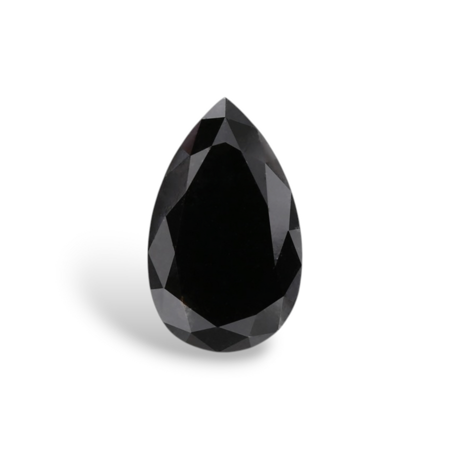 1.21 Carat Natural Black Pear Diamond GIA