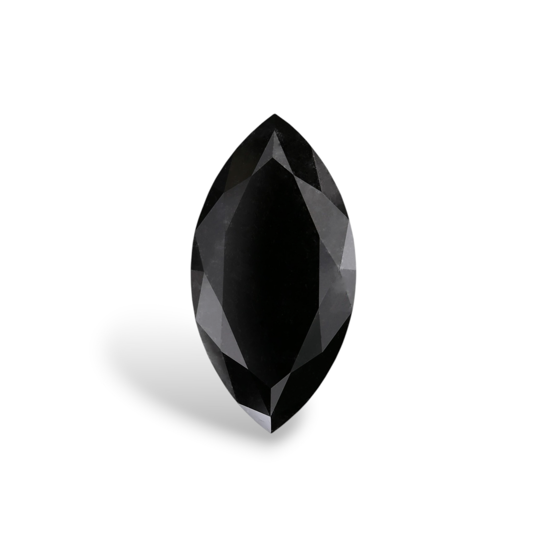 3.66 Carat Natural Black Marquise Diamond GIA