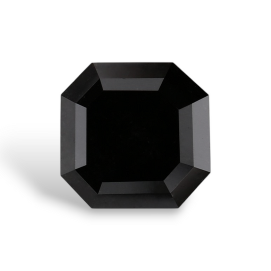 1.76 Carat Natural Black Sq emerald Diamond GIA