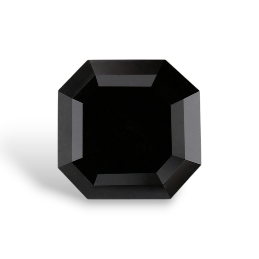 1.76 Carat Natural Black Sq emerald Diamond GIA